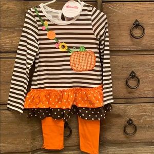 Little girls size 5 Fall pumpkin outfit